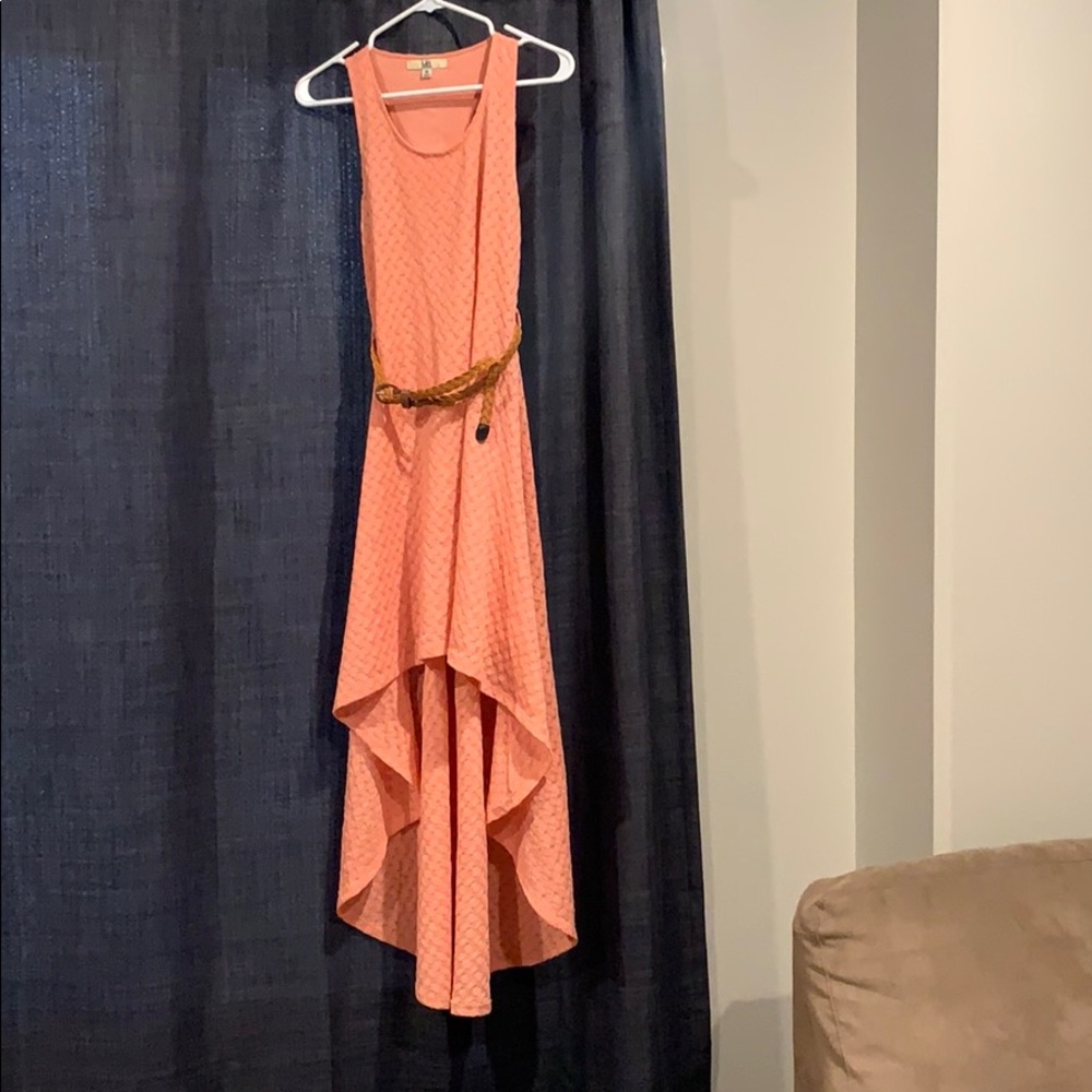 Beautiful coral high low dress!